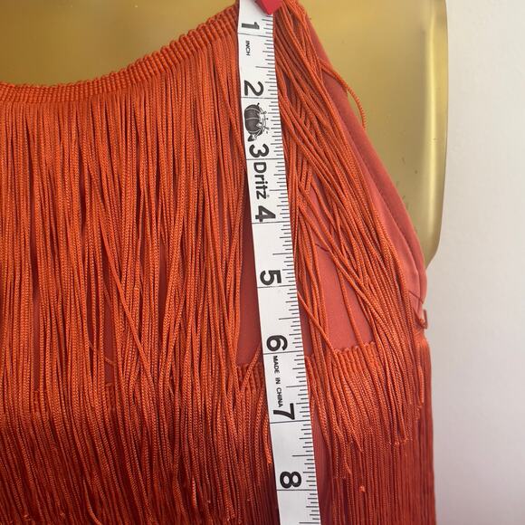 Cami String Halter Romper Jumpsuit Burnt Orange Women's Large Sexy Costume Cute - Picture 14 of 16